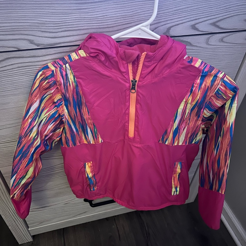 Vibrant Pink Multicolor Hooded Jacket